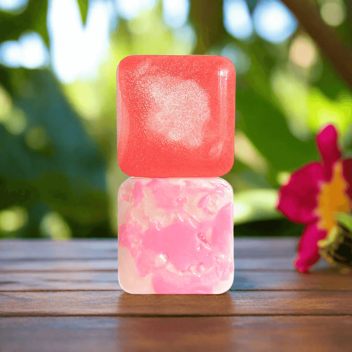 Aloha Melody Natural Soap Two Stacked Front and Back Side