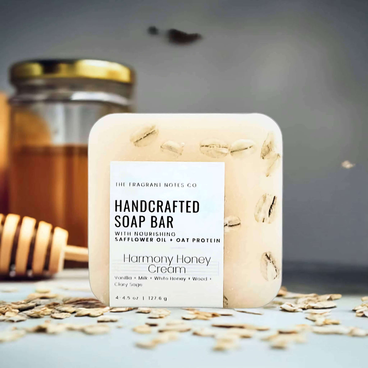 Honey Harmony Cream Natural Soap Front Side