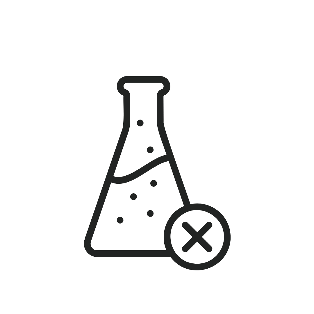 Non toxic scientific beaker icon on white background