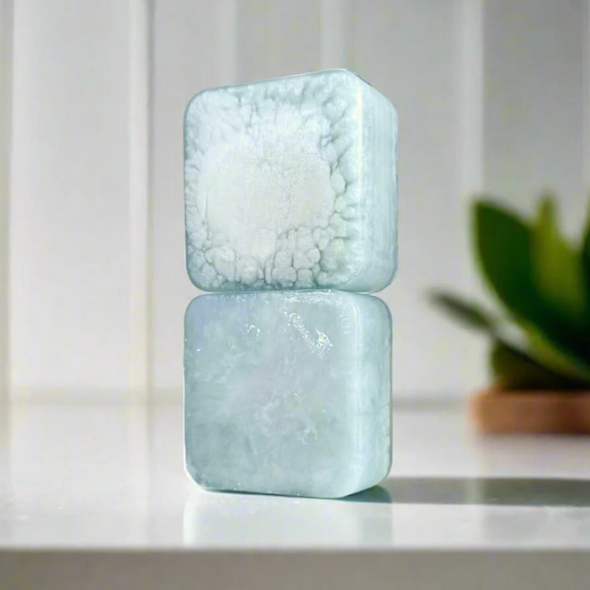 Rain Refrain Natural Soap Two Side Stacked Side Angle