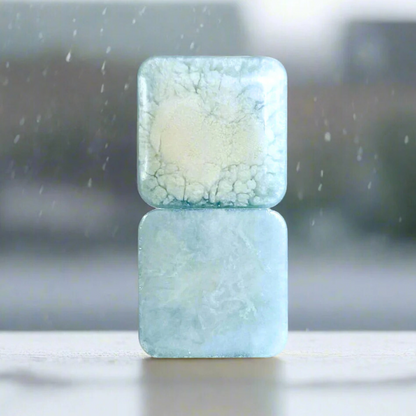 Rain Refrain Natural Soap Two Stacked Front and Back Side
