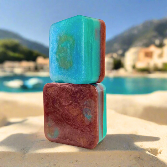 Sicilian Serenade Natural Soap Two Side Stacked Side Angle